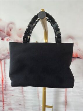 Salvatore Ferragamo Black Shoulder Tote with Link-Style Handles